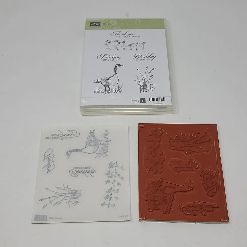 Stampin' Up! WETLANDS Rubber Stamp Set Goose 126697 Birds Birthday